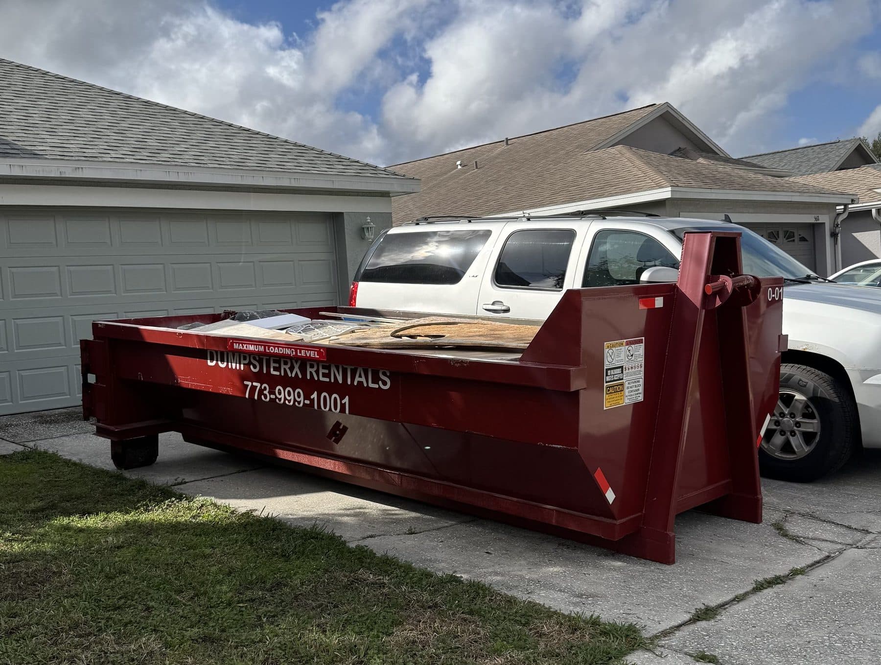 10 yard DumpsterX dumpster set for a garage cleanout