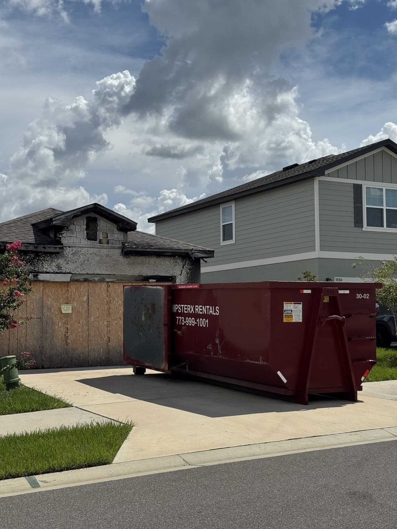 30 yard DumpsterX dumpster set for a whole-home estate cleanout